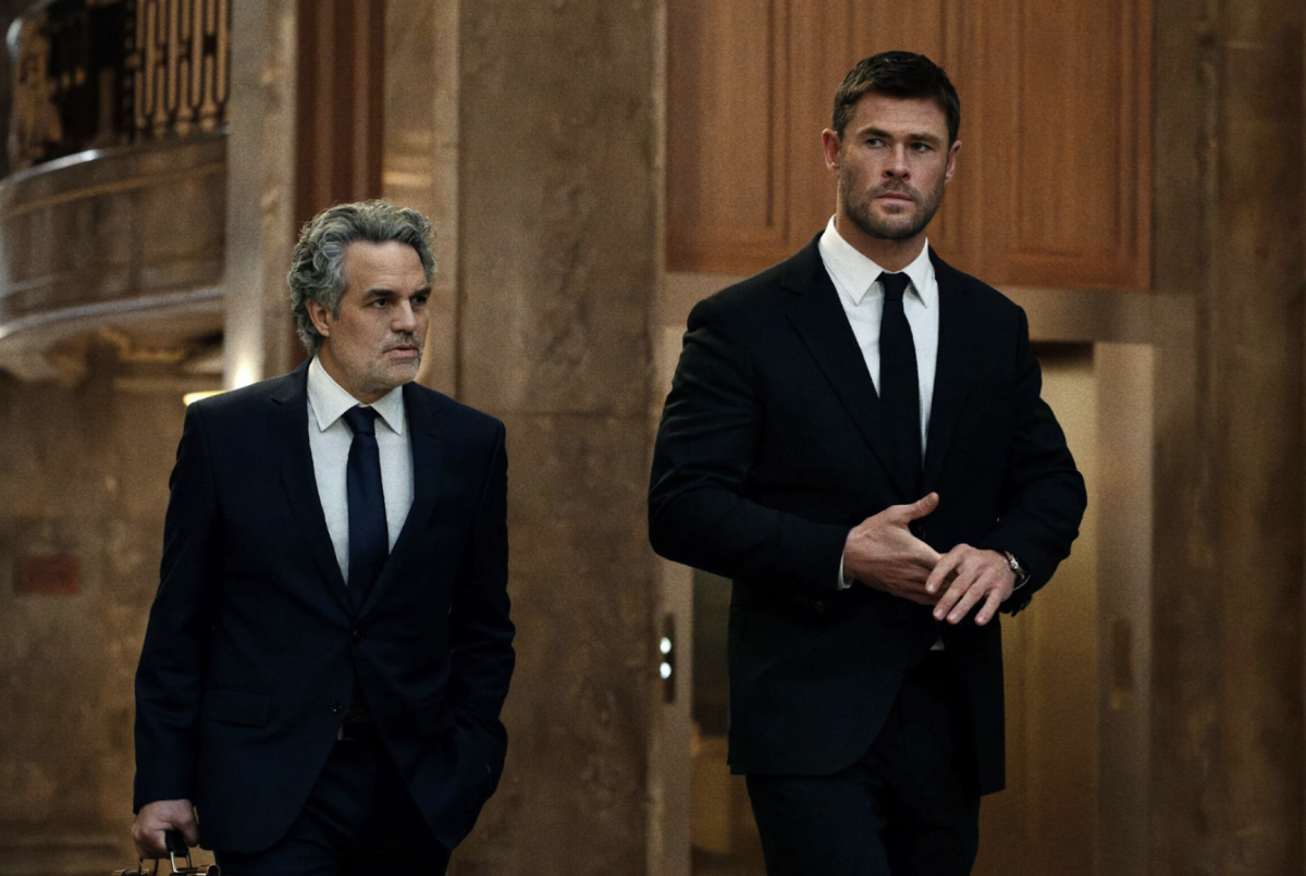 Avengers Mark Ruffalo and Chris Hemsworth star alongside an all-star cast in the new film, “Crime 101”. (Courtesy of the Associated Press)
