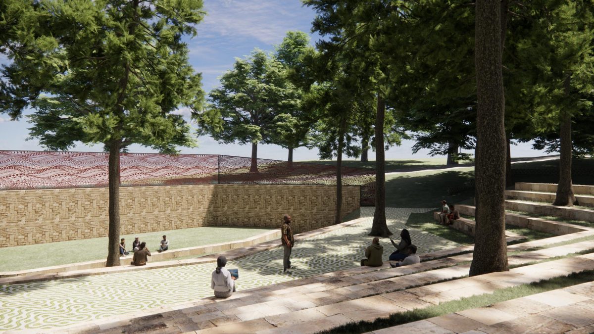 The University published this image showing the approved design for the campus memorial to those enslaved at Wake Forest. (Courtesy of Wake Forest Campus Memorial Project)