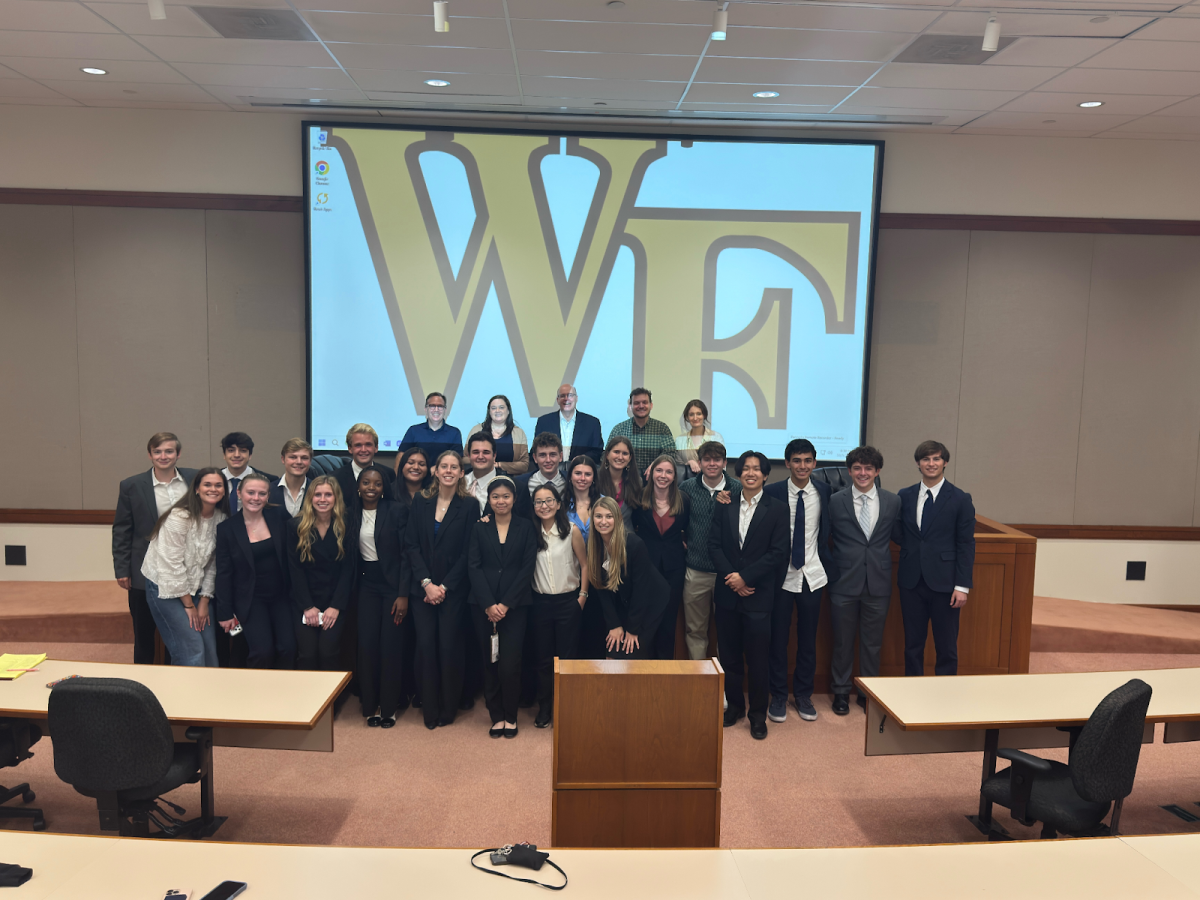 The Wake Forest mock trial club assemble at the Wake Forest Worrell Professional Center on October 15 for the Demon Deacon Invitational. (Photo Courtesy of Jessica Elkin)