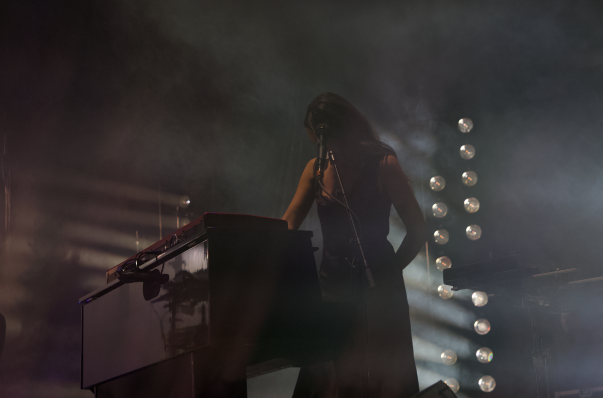 Jackie Miclau, the keyboardist and pianist during their Charlotte performance. 