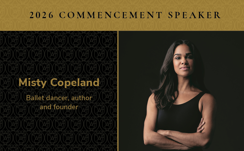 Misty Copeland is a renowned ballet dancer, author and philanthropist who will deliver the 2026 Wake Forest University commencement speech on May 18. (Courtesy of Wake Forest University)